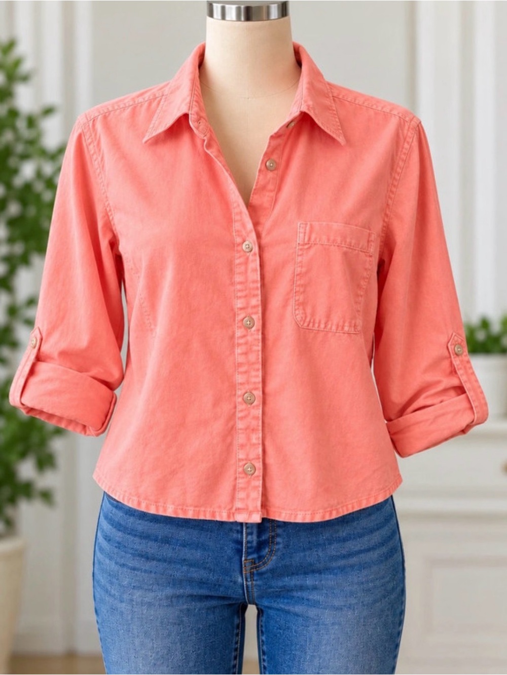 Universal Thread Coral Button-Down Collared Shirt